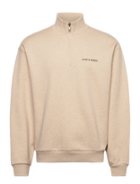 Lyle & Scott - Script Heavyweight Loopback Quarter Zip Sweatshirt - Megztinis - Smėlio