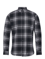 Lindbergh - Brushed Checked Shirt L/S - Laisvalaikio marškiniai - Juoda