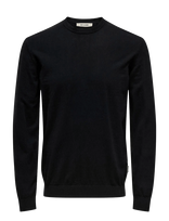 ONLY & SONS - Onsloui Reg 12 Mel Crew Knit Noos - Apvalios apykaklės megztinis - Juoda