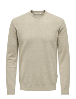 ONLY & SONS - Onsloui Reg 12 Mel Crew Knit Noos - Apvalios apykaklės megztinis - Smėlio