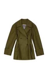 REMAIN Birger Christensen - Peacoat With Pleats - Žieminis paltas - Žalia