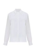 French Connection - Arezzo Crepe Collar Detail Shi - Marškinėliai ilgomis rankovėmis - Balta