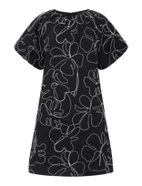 French Connection - Rhodes Embroidered Mini Dress - Trumpa suknelė - Juoda