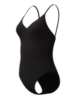 Speedo - Solid V-Neck Swimsuit - Sportinis maudymosi kostiumėlis - Juoda