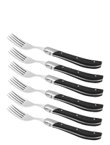 Laguiole By Hâws - Laguiole By Hâws Steak Fork Set 6 Pcs Black Wood - Kepsnio stalo įrankiai - Juoda