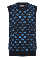 Lyle & Scott Sport - Golf V Neck Cotton Argyle Vest - Sportinė liemenė - Tamsiai mėlyna