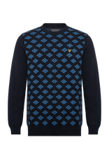 Lyle & Scott Sport - Golf Crew Neck Cotton Argyle Jumper - Sportinis megztinis - Tamsiai mėlyna