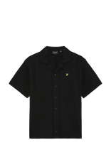 Lyle & Scott - Ss Waffle Shirt - Marškiniai trumpomis rankovėmis - Juoda