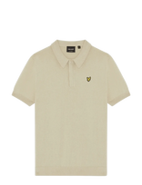 Lyle & Scott - Ss Knitted Polo Shirt - Trumparankoviai polo marškinėliai - Kreminė spalva