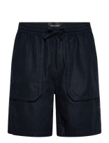 Lyle & Scott - Linen Short - Lininiai šortai - Tamsiai mėlyna