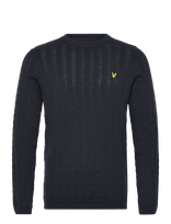 Lyle & Scott - Linen Blend Long Sleeve Jumper - Apvalios apykaklės megztinis - Tamsiai mėlyna