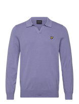 Lyle & Scott - Cotton Long Sleeve Polo Collar Jumper - Polo marškinėliai ilgomis rankovėmis - Violetinė