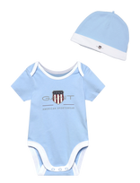 Gant Kids - Ss Romper And Hat Set - Bodžių rinkinys - Mėlyna