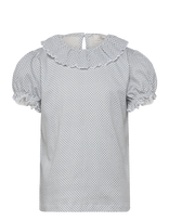 Copenhagen Colors - Crepe Tee W. Frill Collar - Palaidinės ir tunikos - Mėlyna