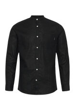 Lindbergh - Cotton/Linen Shirt L/S - Lininiai marškiniai - Juoda