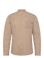 Lindbergh - Cotton/Linen Shirt L/S - Lininiai marškiniai - Smėlio