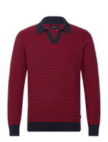 Lindbergh - Recycled V-Neck Polo Knit L/S - Polo marškinėliai ilgomis rankovėmis - Raudona
