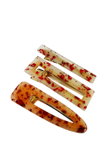 Pipol's Bazaar - Betsy Hair Clip 3 Pcs Red Spot - Plaukų segtukas - Raudona