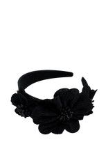 Pipol's Bazaar - Mindy Flower Diadema Black - Galvos juosta - Juoda