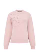 French Connection - Patrice Knit Floral Motif Jmpr - Megztinis - Rožinė