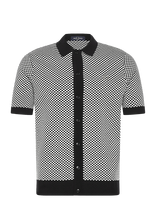 Fred Perry - Chequerboard Button Shirt - Marškiniai trumpomis rankovėmis - Juoda