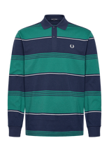 Fred Perry - Heavyweight Striped Polo - Marškinėliai ilgomis rankovėmis - Žalia