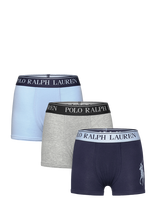 Ralph Lauren Kids - Rlhb Hbr Pp 3Pk Ctn Boxer Brie - Apatinės kelnaitės - Mėlyna