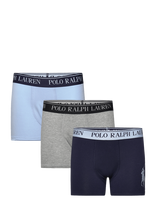Ralph Lauren Kids - Rlhb Hbr Pp 3Pk Ctn Boxer Brie - Apatinės kelnaitės - Pilka