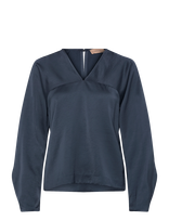 Rue De Tokyo - Safine Heavy Viscose Satin - Marškinėliai ilgomis rankovėmis - Tamsiai mėlyna