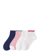 Lindex - 4-Pack High Ankle Socks - Futbolo kojinės iki kulkšnių - Balta