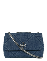 Tory Burch - Kira Diamond Quilt Denim Small Convertible Shoulder Bag - Rankinė - Mėlyna