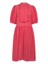 Stella Nova - Cotton Lace Dress - Iki kelių ir midi suknelės - Raudona