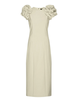 ROTATE - Crepe Puffy Midi Dress - Ilga suknelė - Kreminė spalva