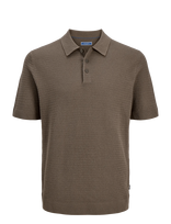 Jack & Jones - Jprbluriley Knit Polo Ss Sn - Megzti polo marškinėliai trumpomis rankovėmis - Ruda