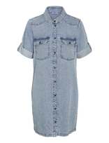 NOISY MAY - Nmnew Signe S/S Denim Dress Vi003Lb Noos - Džinsinė suknelė - Mėlyna