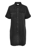 NOISY MAY - Nmnew Signe S/S Denim Dress Vi001Bl Noos - Džinsinė suknelė - Juoda
