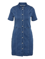 NOISY MAY - Nmnisa S/S Slim Denim Dress Vi534Mb Noos - Džinsinė suknelė - Mėlyna