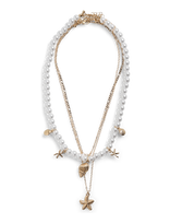 Pieces - Pckirstini M Necklace 3-Pack - Grandinėlė - Balta