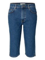 Selected - Slfeva Mw Denim Capri - Kapri kelnės - Mėlyna