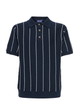 ONLY & SONS - Osjsaim Reg 12 Stripe Ss Polo Knt - Trumparankoviai polo marškinėliai - Tamsiai mėlyna