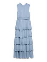 Vero Moda - Vmserena Sl Long Frill Dress Wvn - Ilga suknelė - Mėlyna