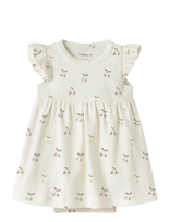 Name It - Nbfficherry Capsl Bodydress - Suknelė trumpomis rankovėmis kūdikiui - Kreminė spalva