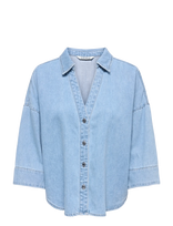 ONLY - Onlmontes 3/4 Dnm Shirt Gua - Džinsiniai marškiniai - Mėlyna