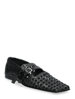 MIISTA - Kiran Black Woven Leather Strappy Ballerinas - Balerinos bateliai - Juoda
