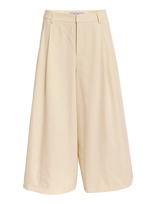 Minus - Msrienne Mid Waist Pant - Plačios kelnės - Kreminė spalva