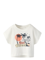 Name It - Nkfvilma Capsl Crop Top F1 Noos - Marškinėliai trumpomis rankovėmis - Kreminė spalva