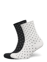 Gina Tricot - 2-Pack Dotted Socks - Futbolo kojinės iki kulkšnių - Juoda
