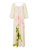STINE GOYA - Heavy Crepe, Romantic Voluminous Sleeve Dress - Ilga suknelė - Kreminė spalva