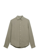 Superdry - Riviera L/S Linen Shirt - Lininiai marškiniai - Chaki spalva