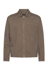 Lyle & Scott - Enzyme Wash Zip Through Overshirt - Viršutiniai marškinėliai - Chaki spalva